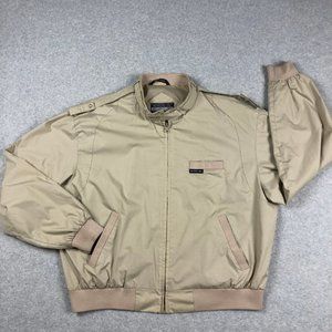 Vintage 1980's | Members Only Jacket | Size  XL | Khaki Tan Cafe Racer Bomber